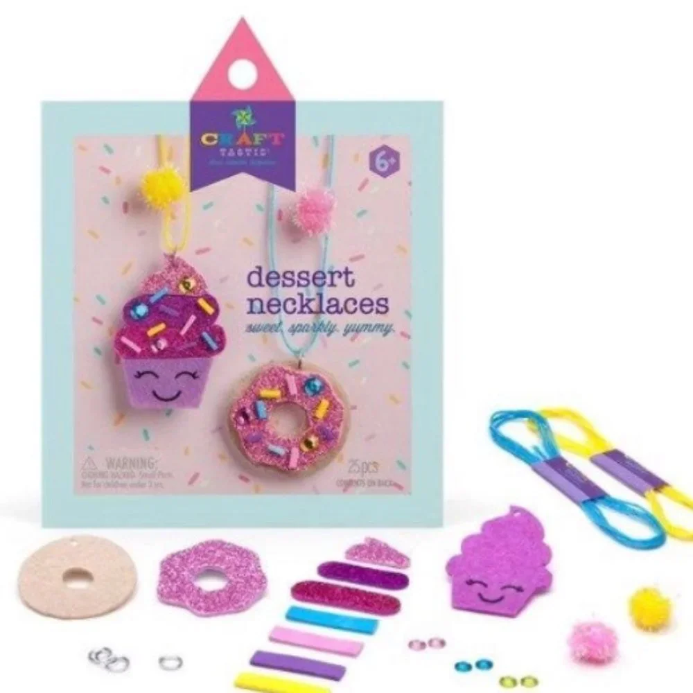 Set of 8 Craft-tastic Dessert Necklace Crafts for Parties Crafting